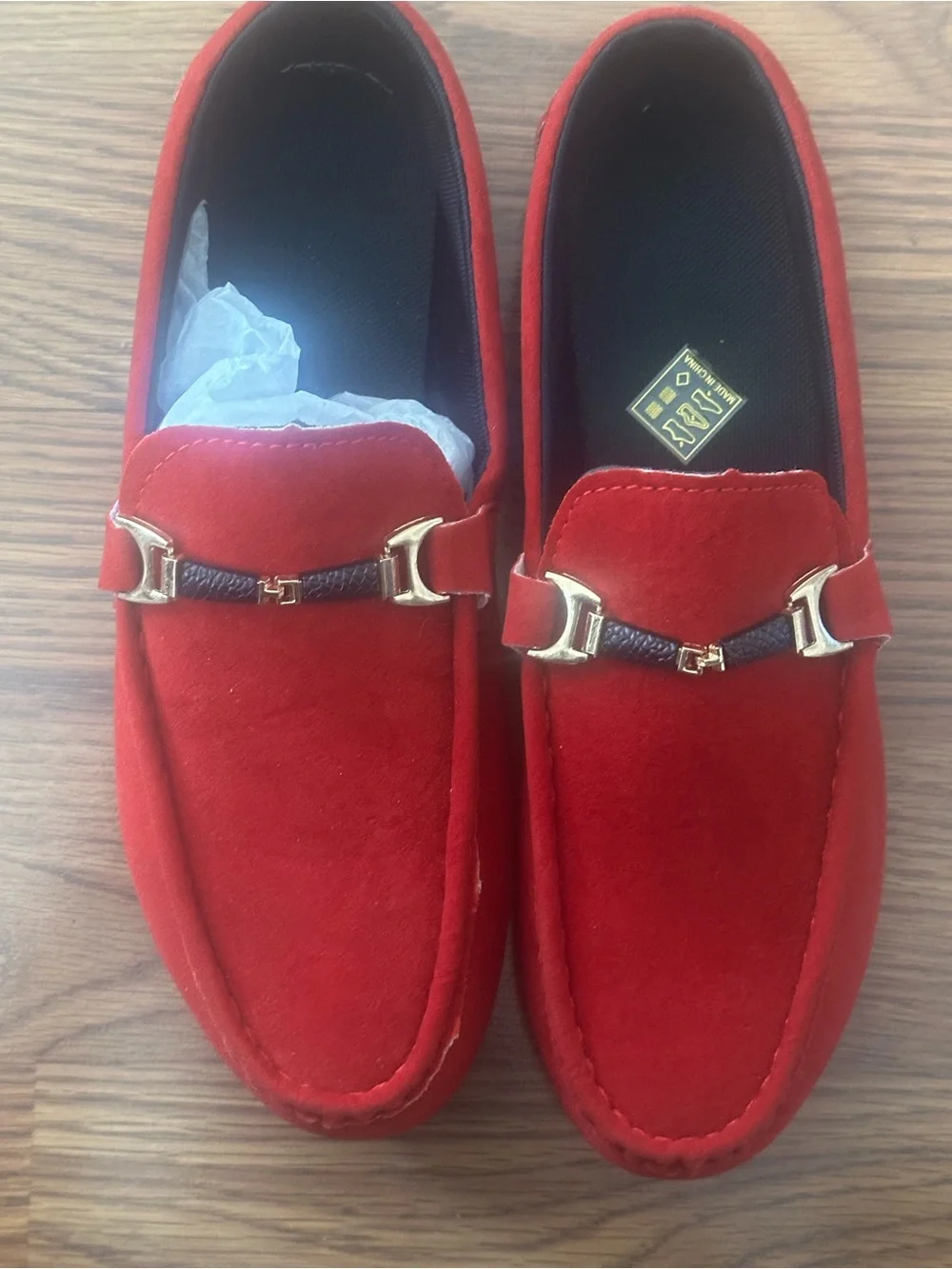 Men's Dark Red Suede Bit Loafers